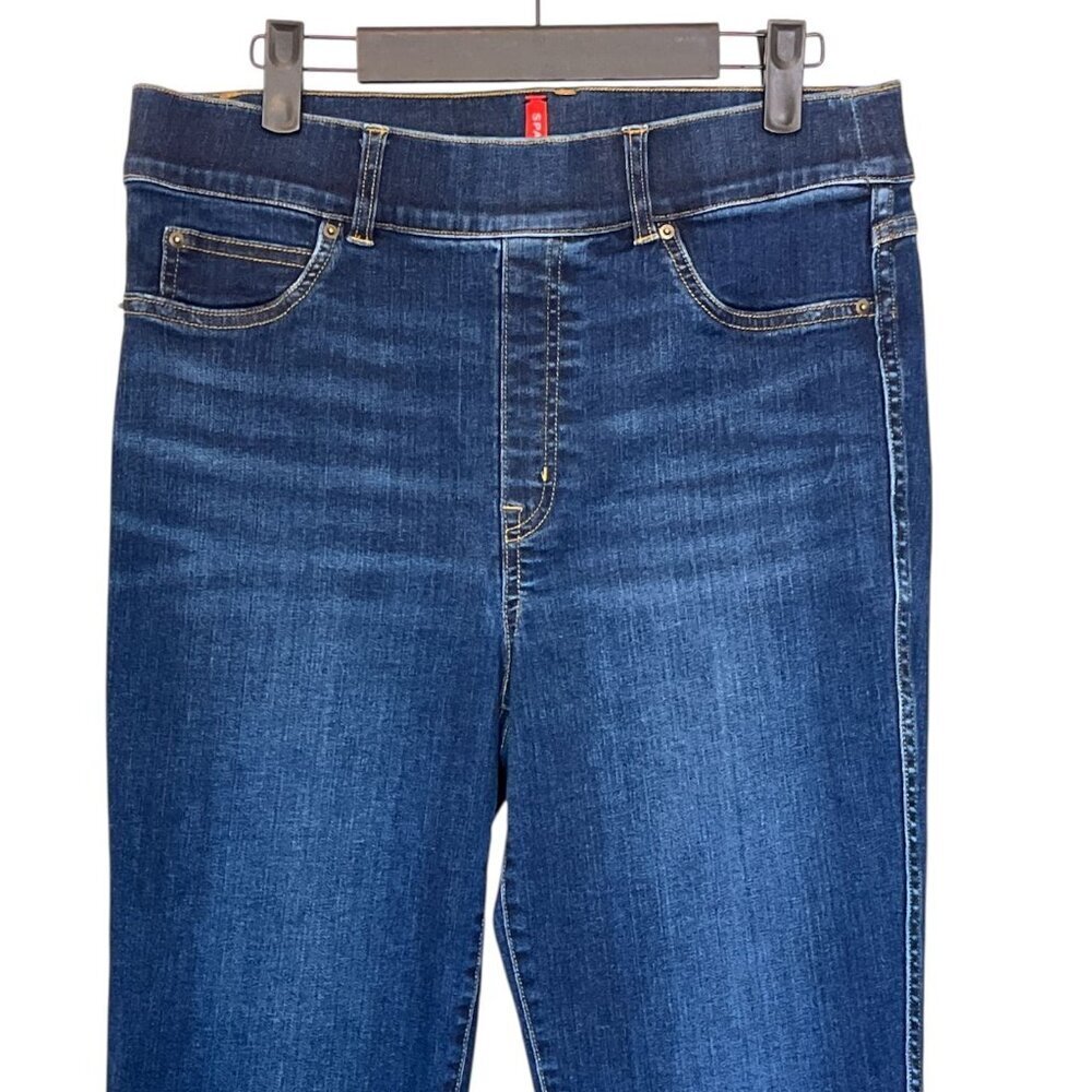 Spanx Pull-On Shaping Skinny Jeans Dark Wash Large Comfort Stretch - Picture 4 of 10